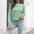 thumbnail image 5 of Herrnalise Women's Knitted Crop Tops Fashion Long Sleeves Round Neck Loose Pullover Tops Blouse Knitted Sweater Pullover Jumper Sweaters, 5 of 5