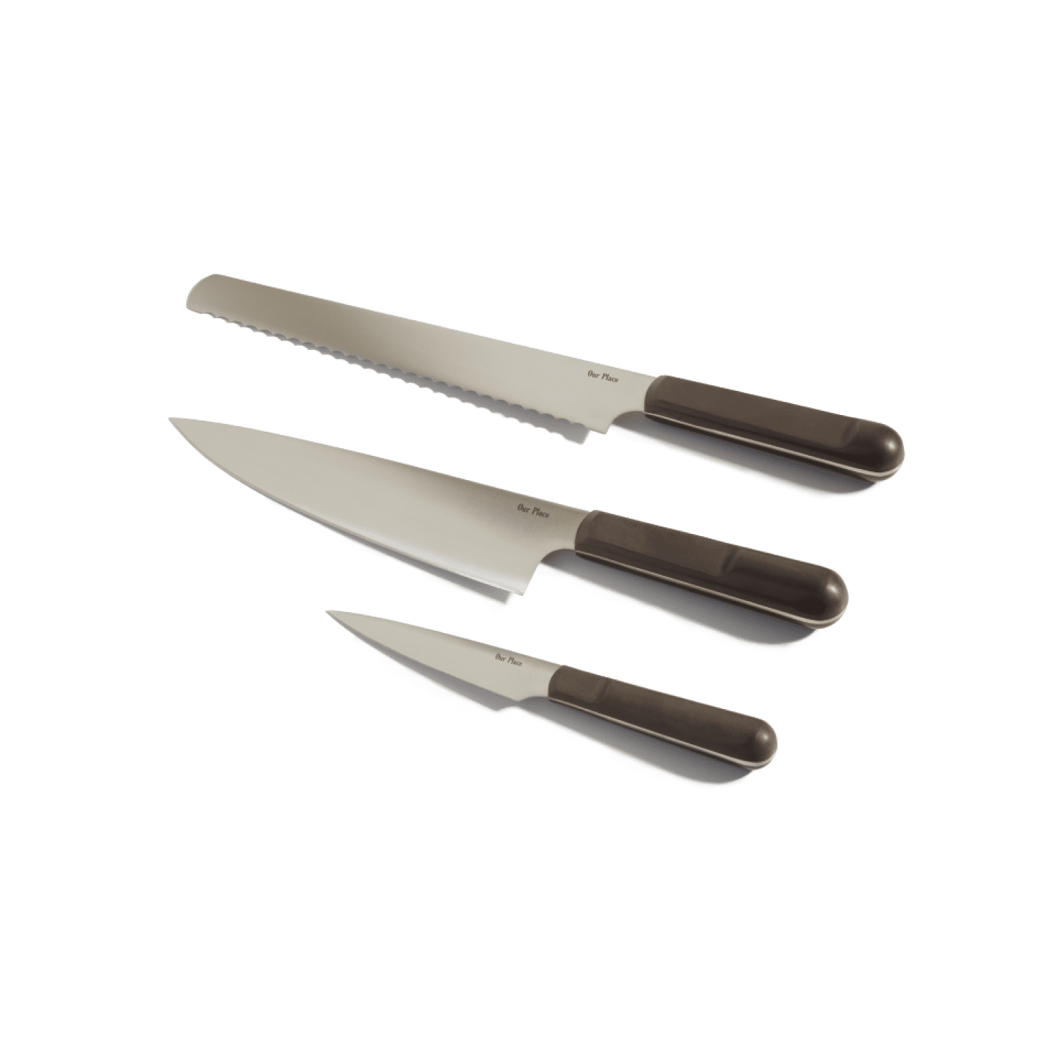 Our Place Knife Trio (Set of 3) Three high-quality, full-tang knives engineered for easy prep Char