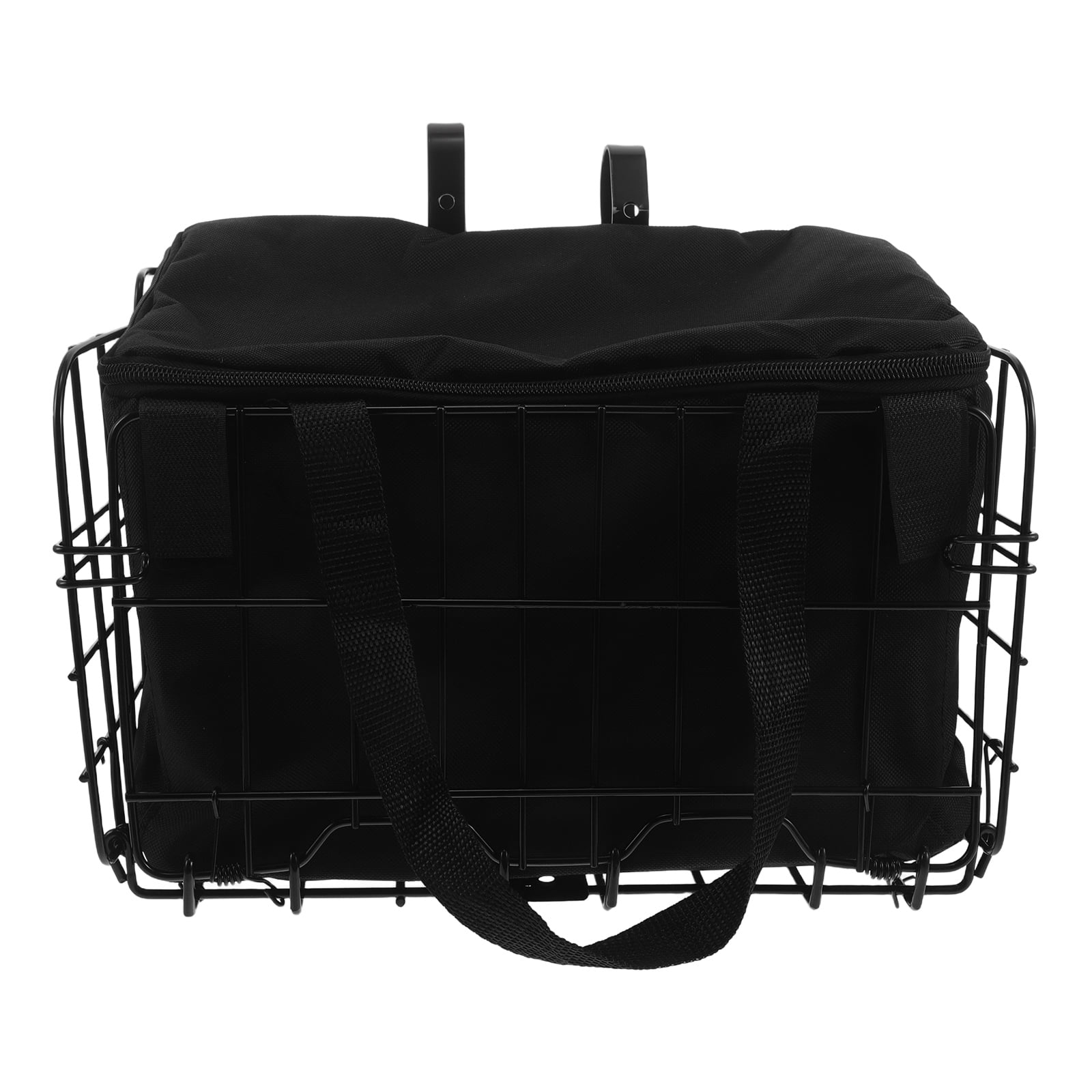 HONMEET Folding Front and Rear Bike Basket with Detachable Liner Bag - Pet Carrier and Grocery Storage Rack for Cycling