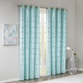 thumbnail image 2 of Raina Total Blackout Metallic Printed Window Panel Aqua 50x84, 2 of 4