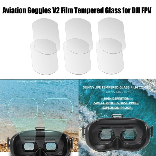 Lente de gafas de aviación a prueba de rasguños V2 protectora para Piezas de definición a prueba de prueba de 3 pares CUTICAT Película protectora