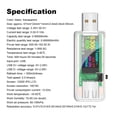 thumbnail image 4 of Tester USB Batería eléctrica LCD Pantalla digital Detector de cargador de teléfono móvil Multímetro Multímetro Multímetro Transparente seitruly EL015335-03B, 4 of 7