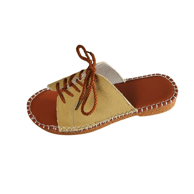 Yanlir Pantoufles Plates à Franges pour Femmes pour Printemps Été Chaussures Décontractées à la Mode Semelle Souple Confortables pour Usage Intérieur Extérieur Polyvalent (Jaune4, US 7)
