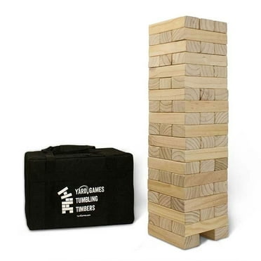 Yard Games Giant Tumbling Timbers 30" Wood Block Stacking Game, Natural