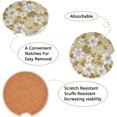 thumbnail image 2 of Coolnut Flowers Car Coasters 2 Pack for Cup Holders, Ceramic Cork Base car Drink Coasters with Finger notches, Car Accessories for Women & Men Home Decor Gifts, 2 of 6