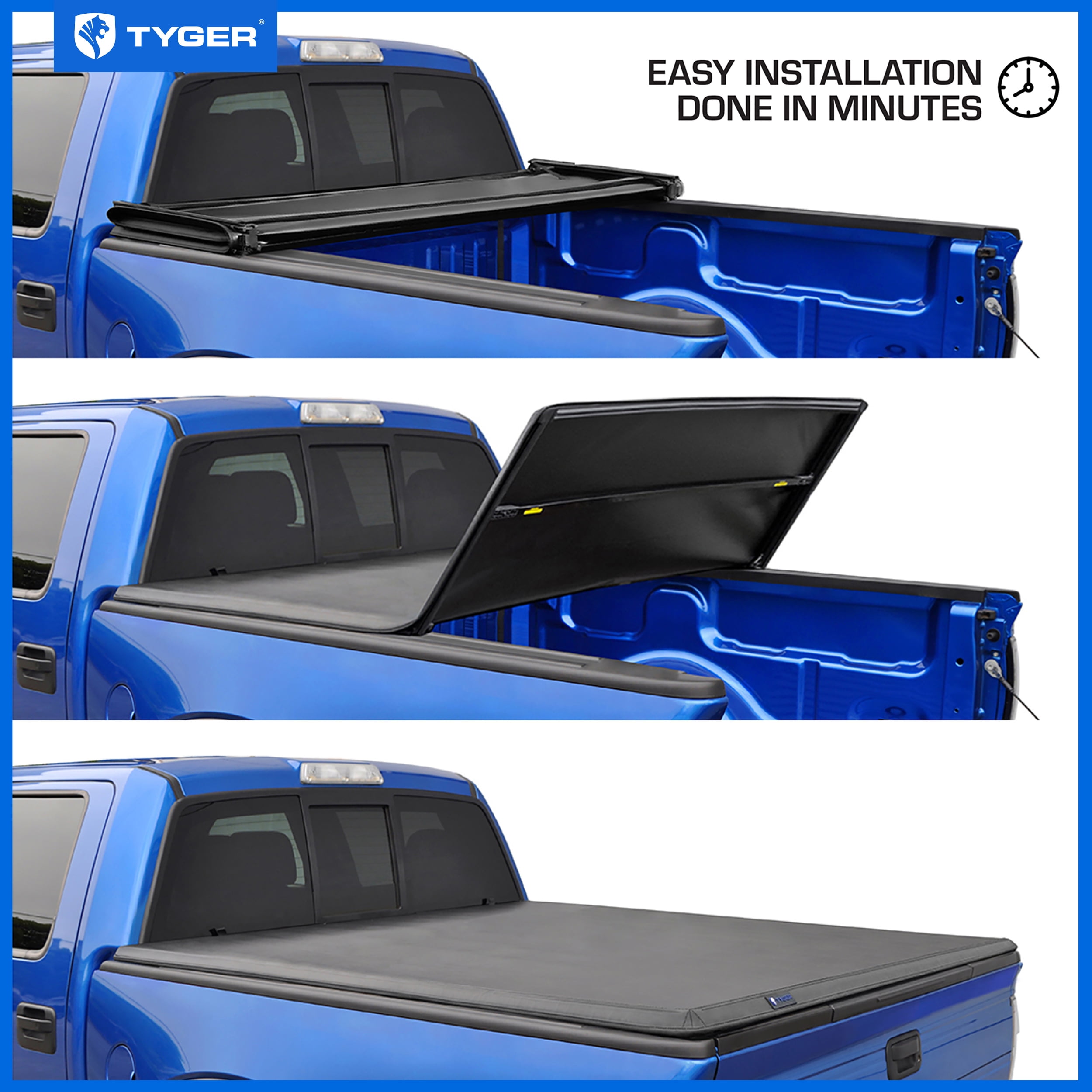 Tyger Auto T3 Soft Tri-fold Truck Bed Tonneau Cover Compatible with 2022-2025 Nissan Frontier | 5' (60") Bed | TG-BC3N1057