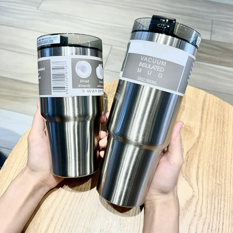 600ML Stainless Steel Tumbler Vacuum Insulated with Lid and Straw Coffee  Cup Mug