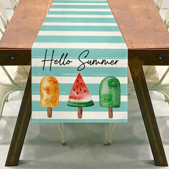 Clearance Under $10 Table Runner Beach Style Linen Summer for Coffee Table Decor,1PC,Multicolor