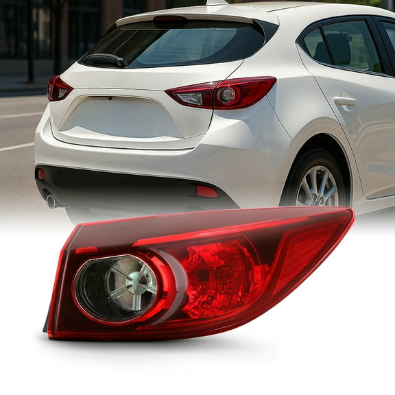AKKON - Fits 2014 2015 2016 2017 2018 Mazda 3 4Door Sedan Model [Halogen Type] Outer Tail Lamp Brake Light Passenger Right Side