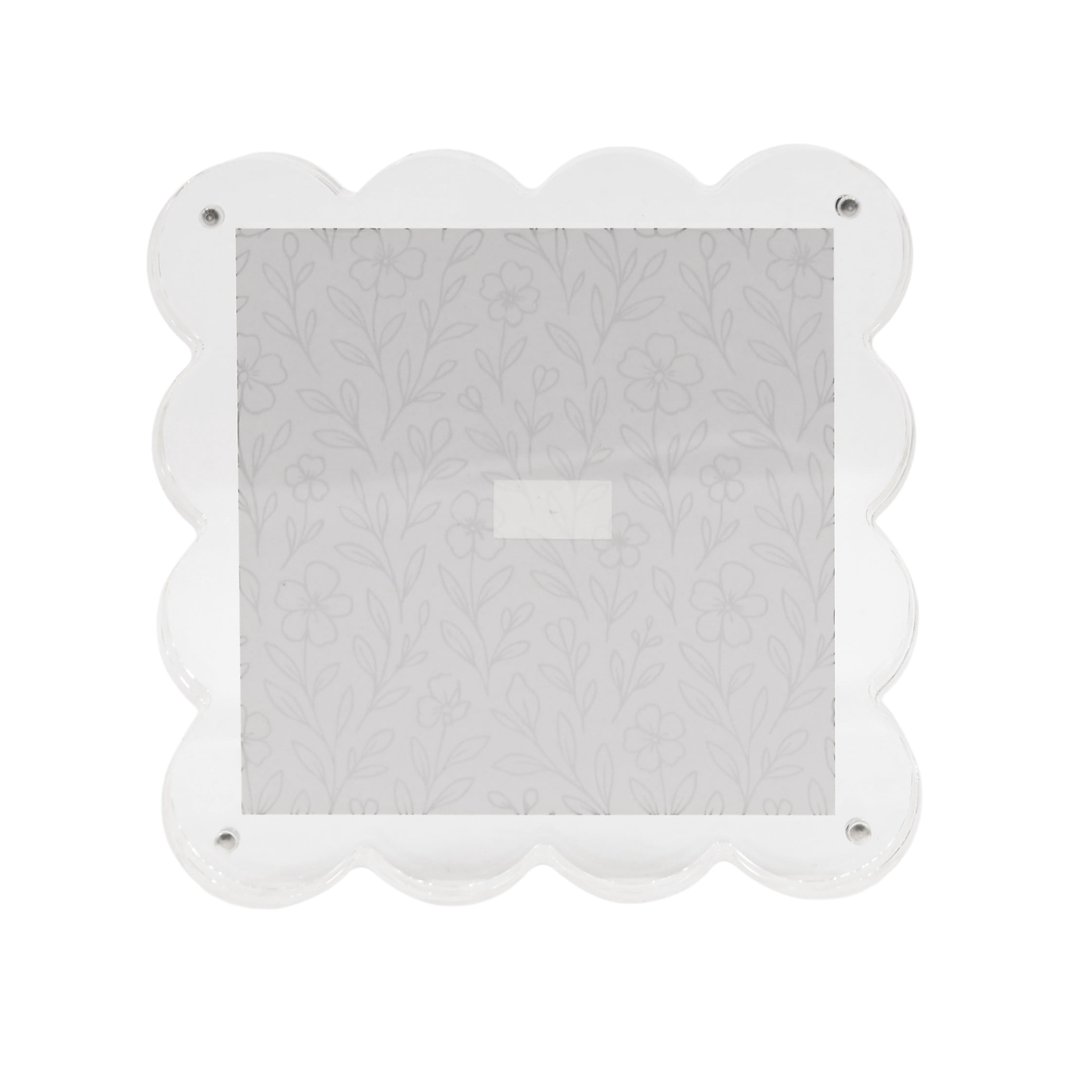 Snap Acrylic Scallop Block Frame for 4x4 Photos, Modern Décor