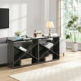 thumbnail image 6 of 69.03 Inch Foyer Console Table With Storage, Black Rectangular, Detachable X Shape For Entryway, Living Room, Hallway, 6 of 6