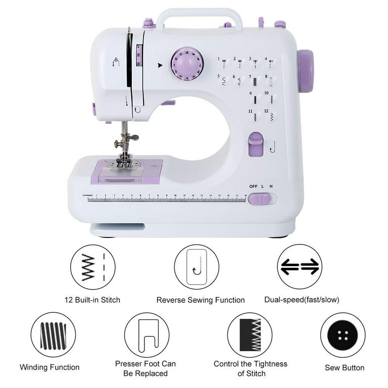 Mini Electric Sewing Machine Portable Function Sewing Machine 12 Kinds Of  Sewing Extended With A Table With A Needle Set Small Sewing Machine Compact  Sewing Machine For Beginners Speed Adjustable Reve