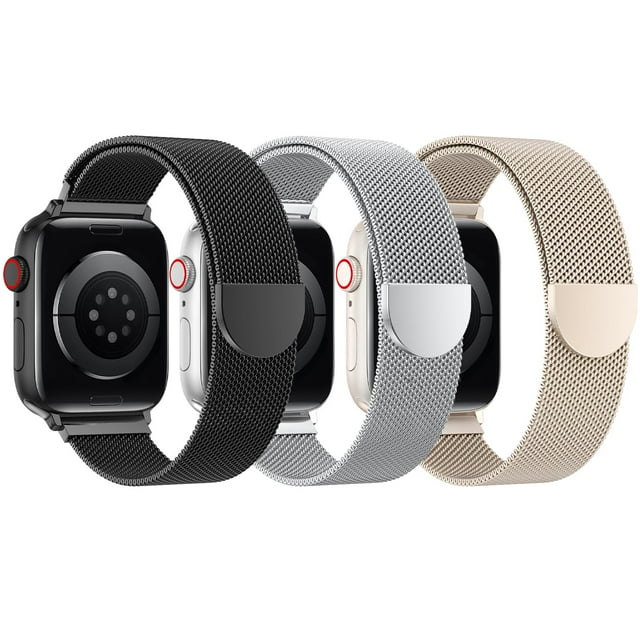 Apple Watch Band BELONGME Mesh Loop de acero inoxidable, paquete de 3