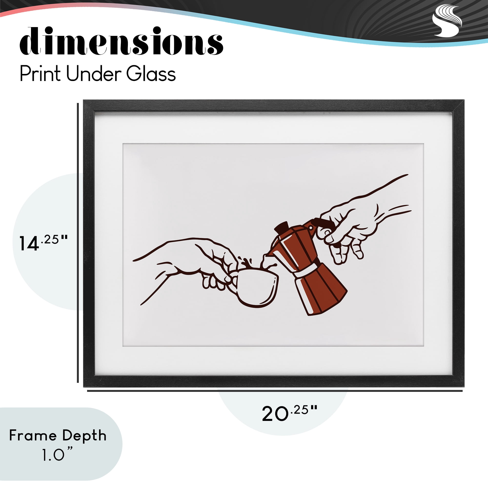 Stupell Industries Creation Of Coffee Classic Parody Black Framed Print Under Glass, design by Tobe Fonseca