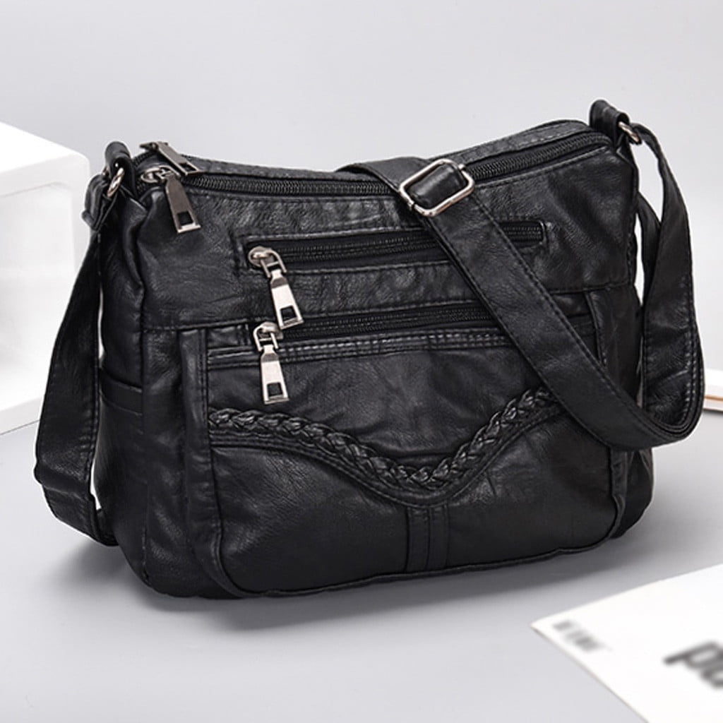Women's Fashion Messenger Bag Black Messenger Bag Shoulder Bag Casual ...
