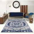 thumbnail image 2 of Ladole Rugs Kahina Traditional Botanical Style Sustainable Innovative Mat Carpet Tapis in Blue, 2 of 4