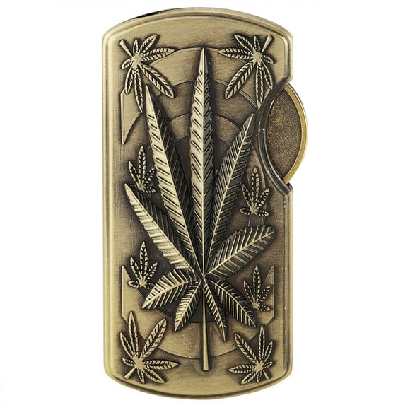 ATTOE Windproof Bronze Relief Butane Gas Refillable Cigarette Lighter Without Gas (Maple Leaf)-0812733