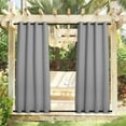 thumbnail image 3 of TOPCHANCES 1 Panel Outdoor Curtains for Patio, Waterproof Blackout Outside Curtains with Top and Bottom Grommet, Windproof UV Resistant Drapes for Porch, Pergola, 100 x 84 inch, Gray, 3 of 10