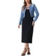 thumbnail image 2 of CHAQUETAS DE JEANS PARA MUJER INSPIRADAS CHIC, SIN COLLAR, DE MANGAS LARGAS, CON BOTONES, CORTAS, TALLA L, AZUL CLARO, 2 of 6