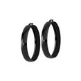 thumbnail image 3 of Gem & Harmony Stainless Steel Polished Black Plated Hoop Earrings (50mm) for Women, 3 of 5