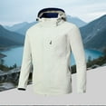 thumbnail image 5 of WTOBBY Men's Outdoor Waterproof Windproof Jacket - Solid Color Hooded Design with Zip-Up, Multi-Pockets,Perfect for Hiking, Camping, and All-Weather Protection,White 2XL, 5 of 5