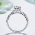 thumbnail image 4 of 6*6mm Princess Cut Square AAA Cz Band Women's 925 Silver Wedding Ring Size 4-9.5, 4 of 5