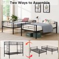 thumbnail image 3 of Harper & Bright Designs Twin Size Metal Bunk Bed with Trundle, Twin Over Twin Metal Bunk Bed Frame for Bedroom, Black, 3 of 7
