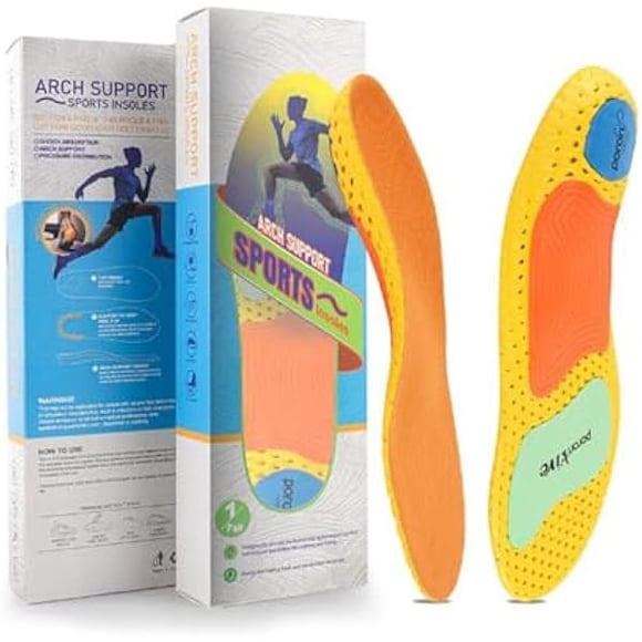 AoVoTo Shoe Insoles Arch Support Inserts for Women Men, Plantar Fasciitis Insoles Reduce Fatigue Flat Feet Insoles with Hiking, Running, Cycling, Football, Basketball, Rugby, Golf and Sport-M