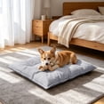 thumbnail image 4 of Washable Pet Mat with Linen-Like Fabric, Reinforced Stitching and Soft Padding, Gray Polyester Dog Bed, 35x45cm 45x60cm 60x75cm, 4 of 6
