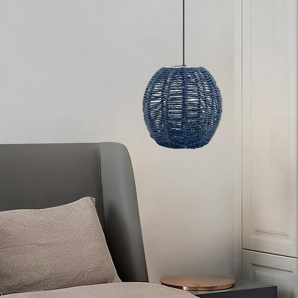 de lámpara colgante, accesorio de lámpara colgante tejido, cubierta de lámpara de tejado de ratán , cocina, dormitorio, redondo Colco pantalla tejida