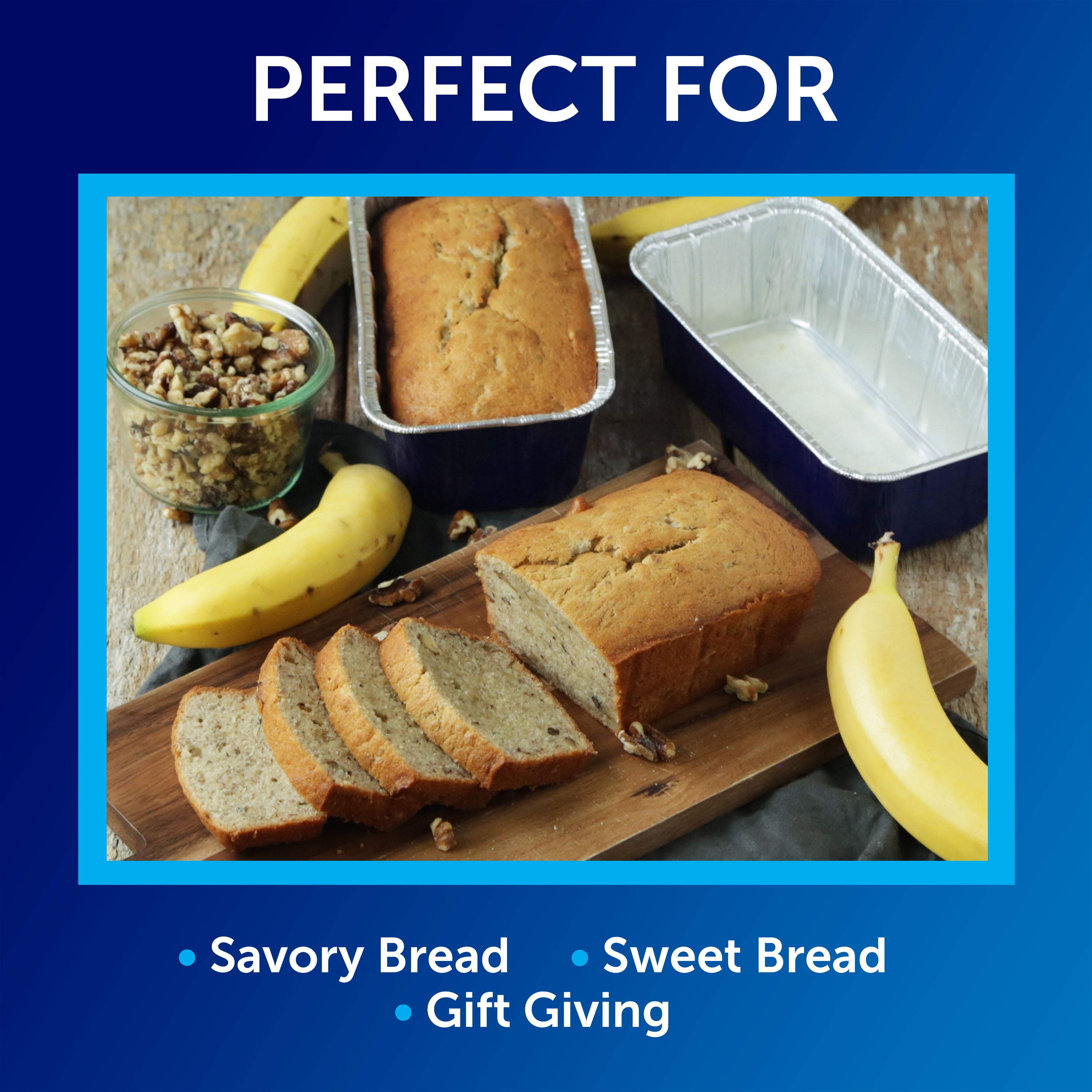 Reynolds Kitchens Medium Size Loaf Pans with Lids, 8 x 4 Inch, 2 Count
