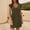 Army Green, variant on Women's Casual Dress Summer Beach Loose Fit V Neck Dress with Ruffled Sleeves for Relaxed Style Brown XL