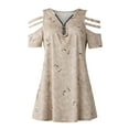 thumbnail image 2 of Innerwin T-Shirt Manches Courtes Hauts d'Été Col en V Ample Kaki TG, 2 of 6