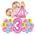 thumbnail image 1 of Decoración de cumpleaños de princesa Disney para niños y niñas, suministros de fiesta con temática de Blancanieves, platos de papel, vasos, globo de melocotón, 1 of 4