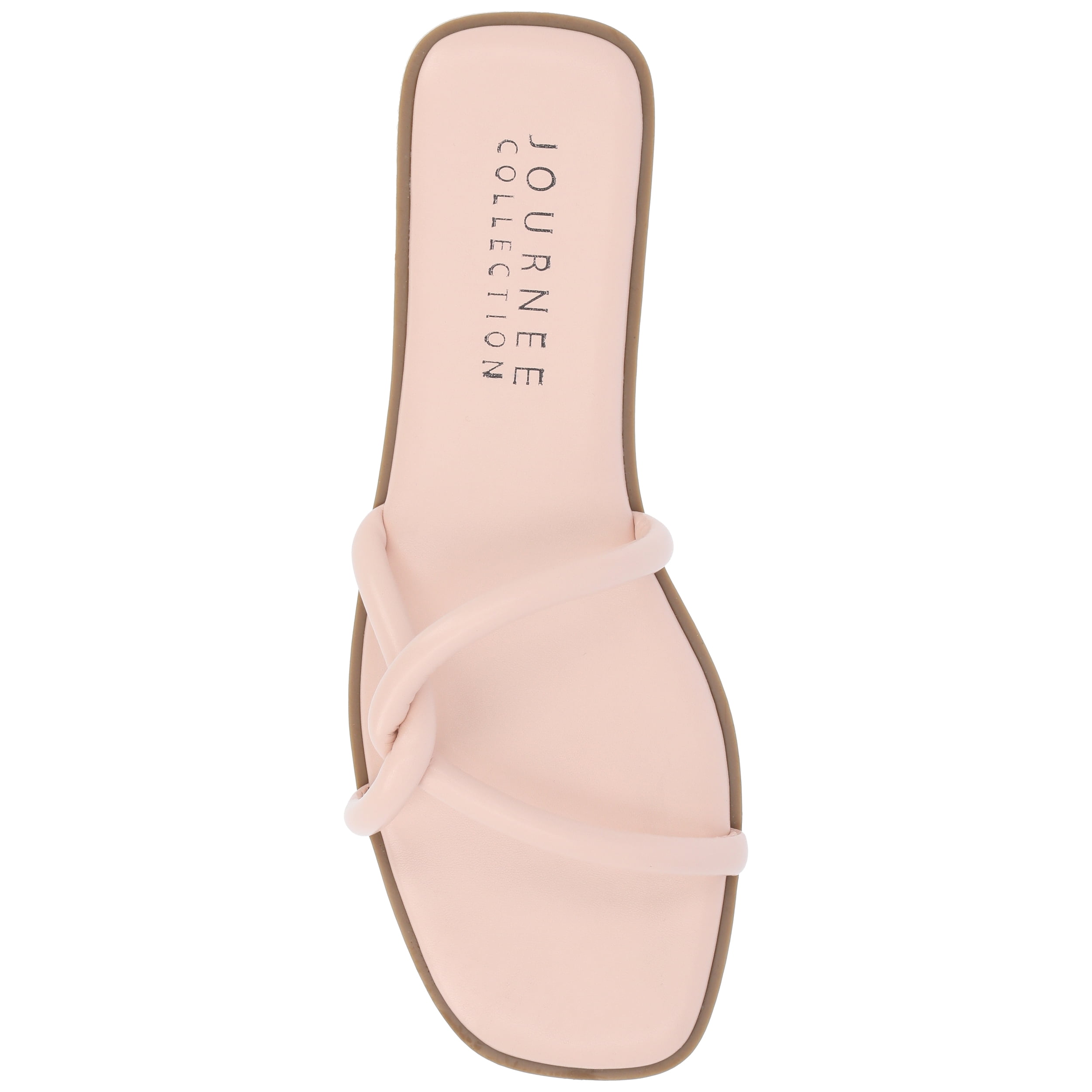 Journee Womens Lauda Vegan Leather Slip On Sandals