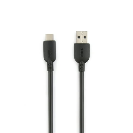onn. 10ft USB to USB-C Cable, Black, Compatible With USB-C Devices
