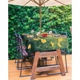thumbnail image 3 of Fsddascl Spring Floral Outdoor Tablecloth - 60x84 Inch Rectangle Dining Table Cover, Yellow Green Pastoral Botanical Oil Painting Waterproof Outdoor Table Cloth with Umbrella Hole & Zipper for Patio, 3 of 7