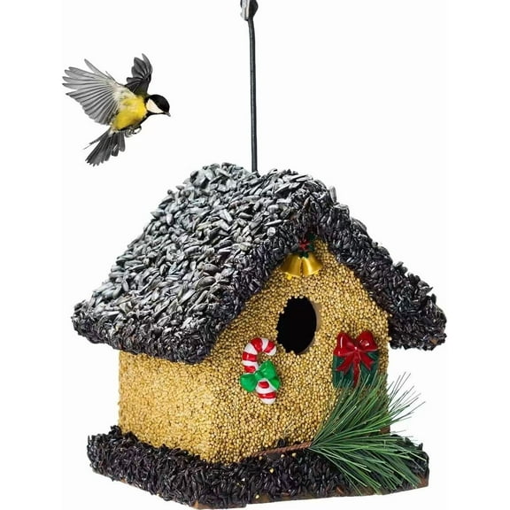 CEDAR ALPHA Squirrel Proof Wood Bird Feeder with Wild Birdfood