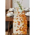 thumbnail image 4 of ERUNPONLY Thanksgiving Table Runner - 90 Inch Long Retro Orange Fall Maple Leaves Autumn Cotton and Linen Blended Dress Scarves Farmhouse Table Runner for Kitchen Dining, Coffee Table, 13"x90", 4 of 8