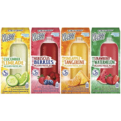 Klass Aguas Frescas, Variety Pack (Cucumber Limeade, Strawberry ...