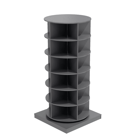 Resenkos Grey 360 Rotating Shoe Cabinet 6 Layers