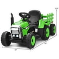 thumbnail image 2 of Pemberly Row 12V Kids Ride On Tractor with Trailer Ground Loader Green, 2 of 8