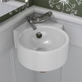 thumbnail image 1 of Pemberly Row White 17" Tiny Corner Wall Mounted Ceramic Sink with Faucet Hole, 1 of 5