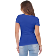 thumbnail image 3 of Camiseta de Canalé Entallada para Mujer, Azul , Talla XXL, 3 of 9