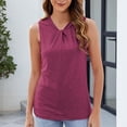 thumbnail image 2 of hotojiny Shirts for Women Soft Crew Neck Business Work Tank Tops Comfy Sleeveless Solid Color Summer Basic Tee, 2 of 6