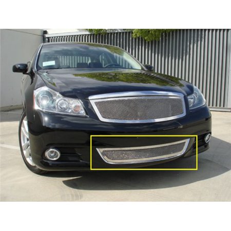 Grille Polished Stainless Steel Frame T-Rex Grilles 55722 Upper Class Mesh Polished Stainless Steel Bumper Grille Insert ()