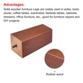 thumbnail image 4 of Uxcell Furniture Legs 6 Inch(150mm) Set of 4 Square Solid Wood Couch Legs, with Accessories, Brown, 4 of 7