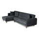 thumbnail image 3 of Sala Modular Sofá Cama Reversible Makora Velvet Gris Oxford Modelo Baily, 3 of 8