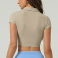 thumbnail image 3 of Hvot&aat Women's Casual Crop Tops Blouse V Neck Short Sleeve Slim Fit Polo Shirt Business Casual Tee for Workout Golf Tennis, 3 of 3