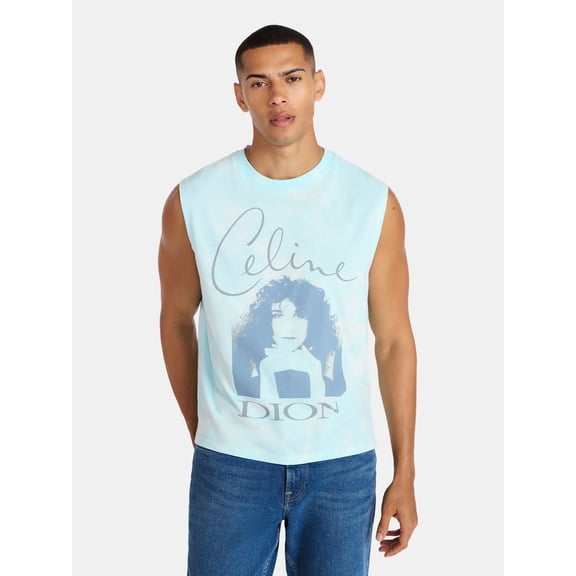 Celine Dion Men's & Big Men's Graphic Muscle Tank Top, Sizes XS-3XL